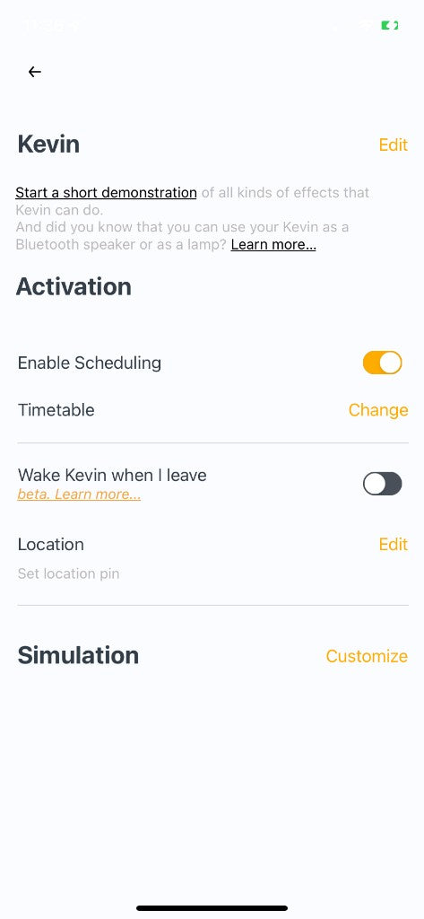 Kevin app device home screen